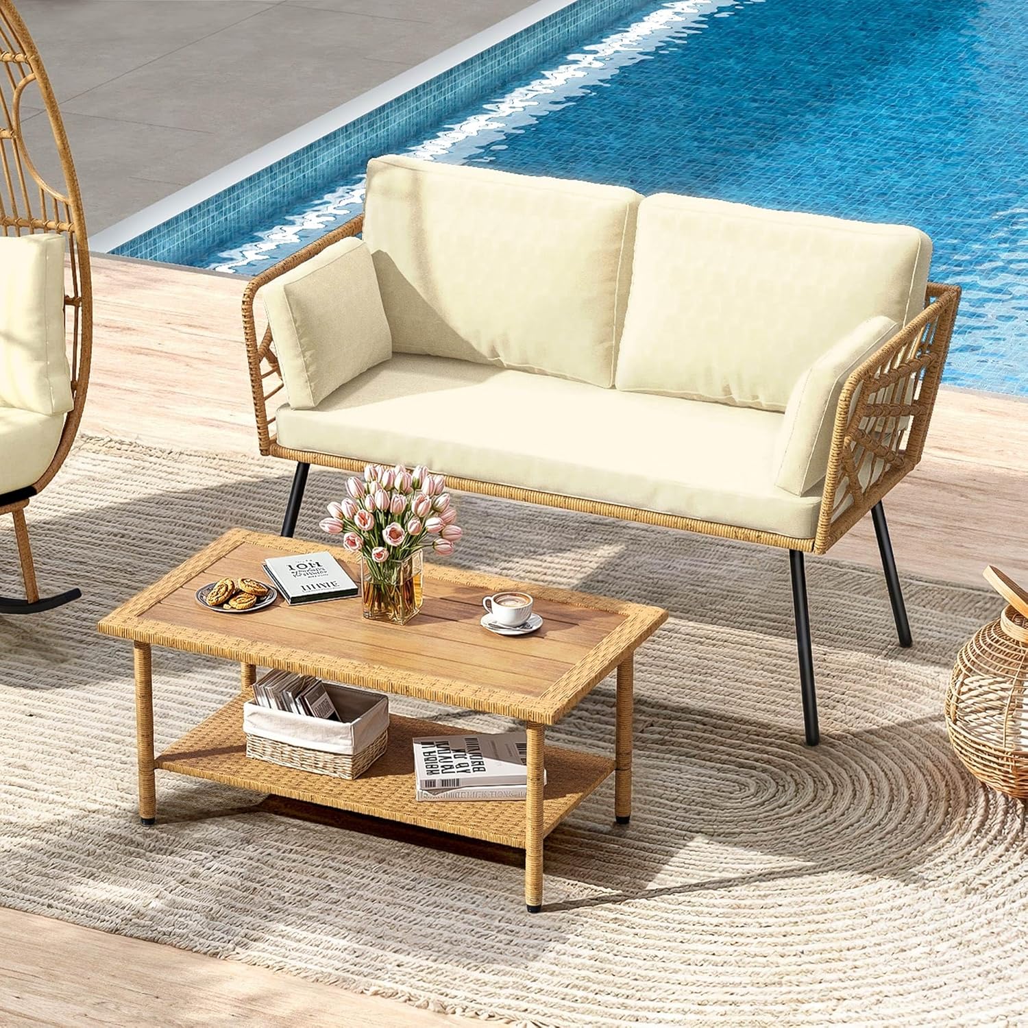 All-weather PE Rattan Loveseat