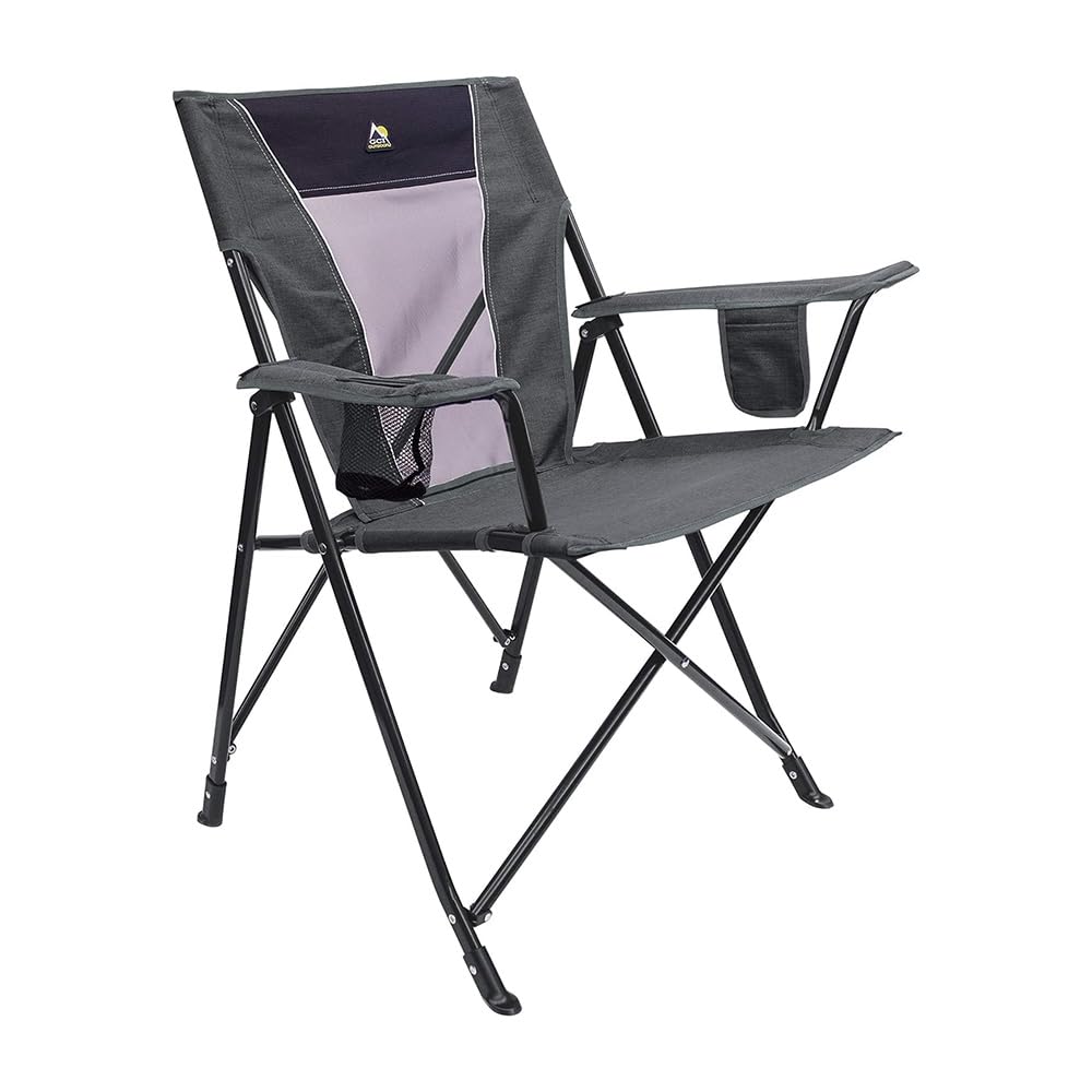 Outdoor Sweet Tea Comfort Pro Portable Folding Rocking Camping Chair with Armrests & Cup Holder