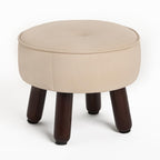 oakvivo 13in Small Foot Stool Ottoman, Round Faux Leather Foot Rest for Couch, Under Desk Pouf Footstool Footrest with Non-Skid Rubber Legs for Ling Room, Bedroom, 13''L x 13''W x 10.2''H, Green
