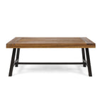 Christopher Knight Home Catriona Outdoor Acacia Wood Coffee Table, Teak Finish / Rustic Metal Brown and Black