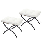 15"(H) Folding Ottoman, Foldable Footrest Stool, Portable Small Foot Stool for Couch, Collapsible Foot Rest Ottoman for Sofa, Accent Padded Ottomans for Living Room, Bedroom, Dark Grey