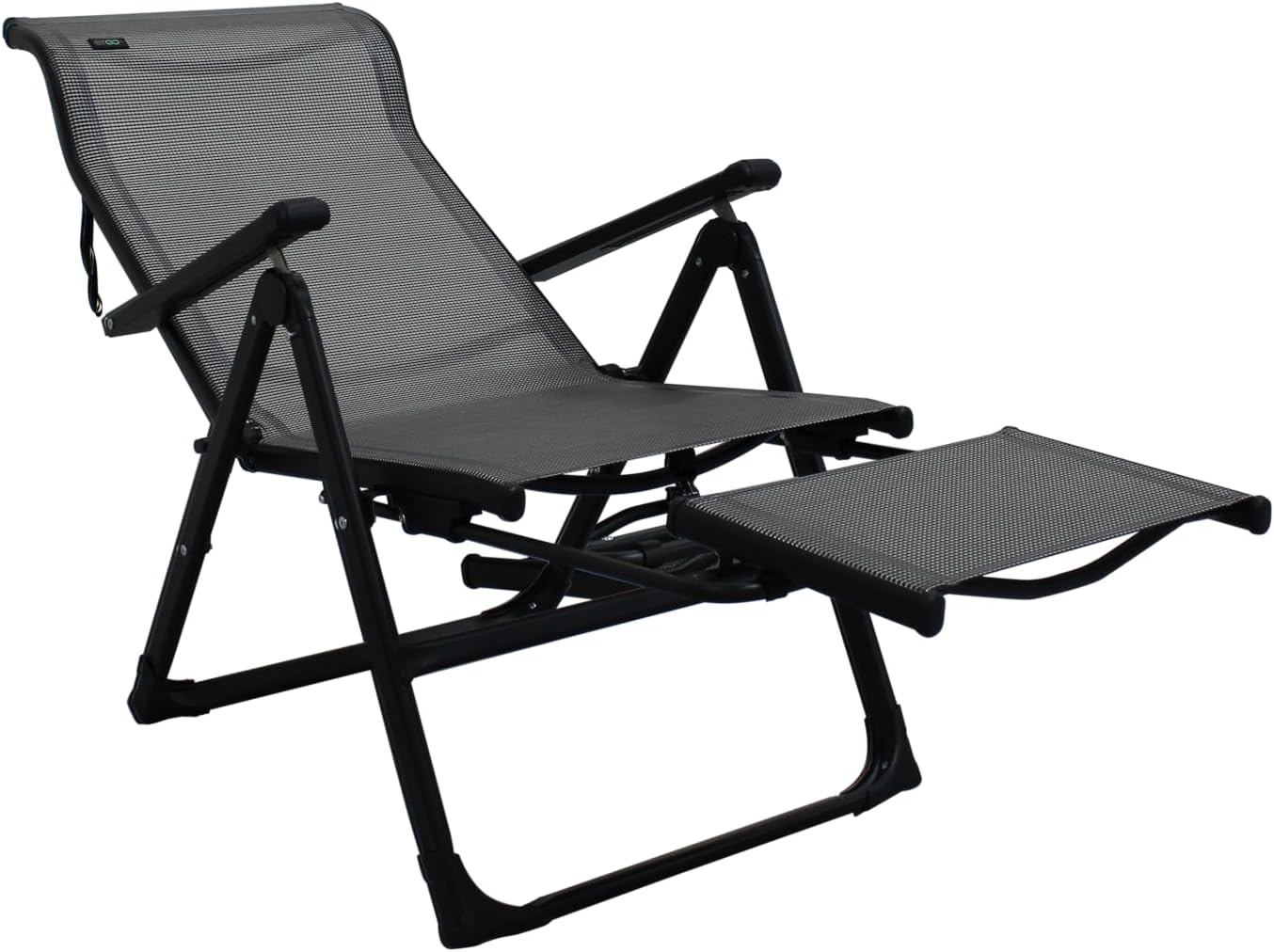 Caravan Sports Ergo+ - Adjustable Outdoor Patio Camping Lounge with Footrest & Headrest, Steel Frame Weather-Resistant Fabric – Folding Outdoor Chair