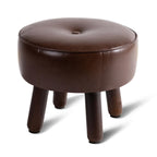 oakvivo 13in Small Foot Stool Ottoman, Round Faux Leather Foot Rest for Couch, Under Desk Pouf Footstool Footrest with Non-Skid Rubber Legs for Ling Room, Bedroom, 13''L x 13''W x 10.2''H, Green