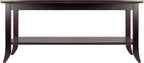 Winsome Genoa Rectangular Coffee Table with Glass Top And Shelf, Espresso