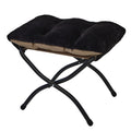 15"(H) Folding Ottoman, Foldable Footrest Stool, Portable Small Foot Stool for Couch, Collapsible Foot Rest Ottoman for Sofa, Accent Padded Ottomans for Living Room, Bedroom, Dark Grey