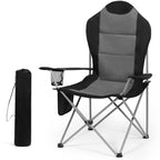 OUTSIDER Oversized Folding Camping Chair 300LB Capacity, Portable Outdoor Lawn Chairs with Ergonomic Lumbar Support, Cooler Bag, Cup Holder, Pockets, Headrest for Beach, Lawn, Hiking (Style-1, 1pc)