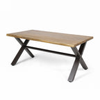 Christopher Knight Home Catriona Outdoor Acacia Wood Coffee Table, Teak Finish / Rustic Metal Brown and Black