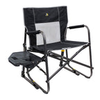 GCI Outdoor Freestyle Rocker Camping Chair | Portable Folding Rocking Chair with Solid, Durable Armrests, Drink Holder & Comfortable Backrest — Indigo Blue