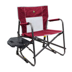 GCI Outdoor Freestyle Rocker Camping Chair | Portable Folding Rocking Chair with Solid, Durable Armrests, Drink Holder & Comfortable Backrest — Indigo Blue
