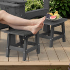 LUE BONA Outdoor Adirondack Ottomans, Footrest Footstool, Outdoor Foot Rest for Patio, HDPS All Weather Waterproof Footrest Footstool for Adirondack Chair, Dark Brown