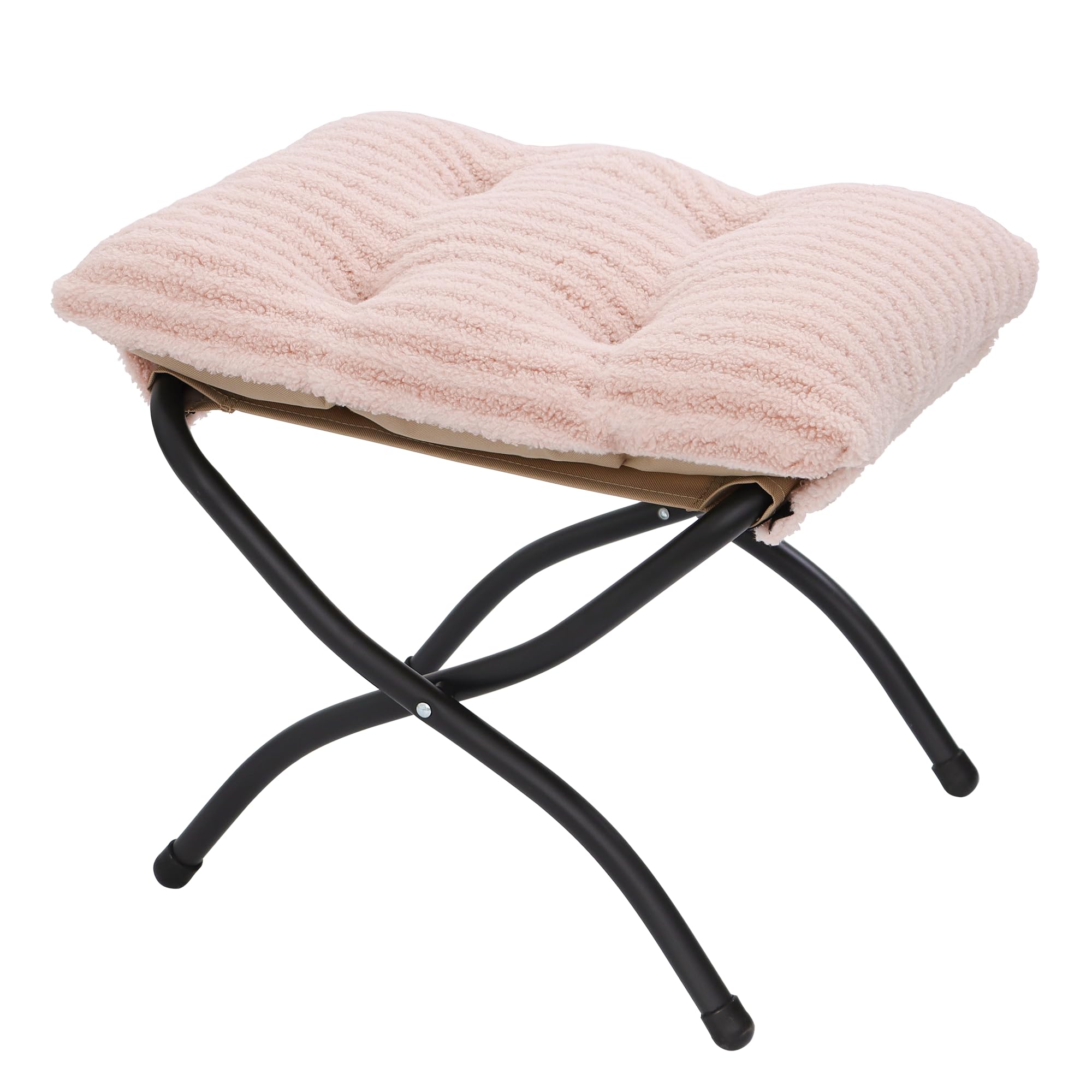 15"(H) Folding Ottoman, Foldable Footrest Stool, Portable Small Foot Stool for Couch, Collapsible Foot Rest Ottoman for Sofa, Accent Padded Ottomans for Living Room, Bedroom, Dark Grey