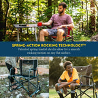 GCI Outdoor Freestyle Rocker Camping Chair | Portable Folding Rocking Chair with Solid, Durable Armrests, Drink Holder & Comfortable Backrest — Indigo Blue