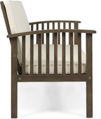 Christopher Knight Home Grace Outdoor Acacia Wood Loveseat, Gray Finish and Cream