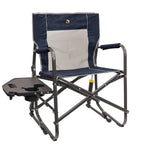 GCI Outdoor Freestyle Rocker Camping Chair | Portable Folding Rocking Chair with Solid, Durable Armrests, Drink Holder & Comfortable Backrest — Indigo Blue