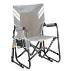 GCI Outdoor Freestyle Rocker Camping Chair | Portable Folding Rocking Chair with Solid, Durable Armrests, Drink Holder & Comfortable Backrest — Indigo Blue