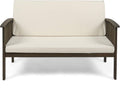 Christopher Knight Home Grace Outdoor Acacia Wood Loveseat, Gray Finish and Cream