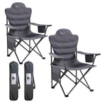 OUTSIDER Oversized Folding Camping Chair 300LB Capacity, Portable Outdoor Lawn Chairs with Ergonomic Lumbar Support, Cooler Bag, Cup Holder, Pockets, Headrest for Beach, Lawn, Hiking (Style-1, 1pc)