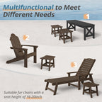 LUE BONA Outdoor Adirondack Ottomans, Footrest Footstool, Outdoor Foot Rest for Patio, HDPS All Weather Waterproof Footrest Footstool for Adirondack Chair, Dark Brown
