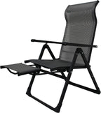 Caravan Sports Ergo+ - Adjustable Outdoor Patio Camping Lounge with Footrest & Headrest, Steel Frame Weather-Resistant Fabric – Folding Outdoor Chair