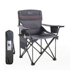 OUTSIDER Oversized Folding Camping Chair 300LB Capacity, Portable Outdoor Lawn Chairs with Ergonomic Lumbar Support, Cooler Bag, Cup Holder, Pockets, Headrest for Beach, Lawn, Hiking (Style-1, 1pc)