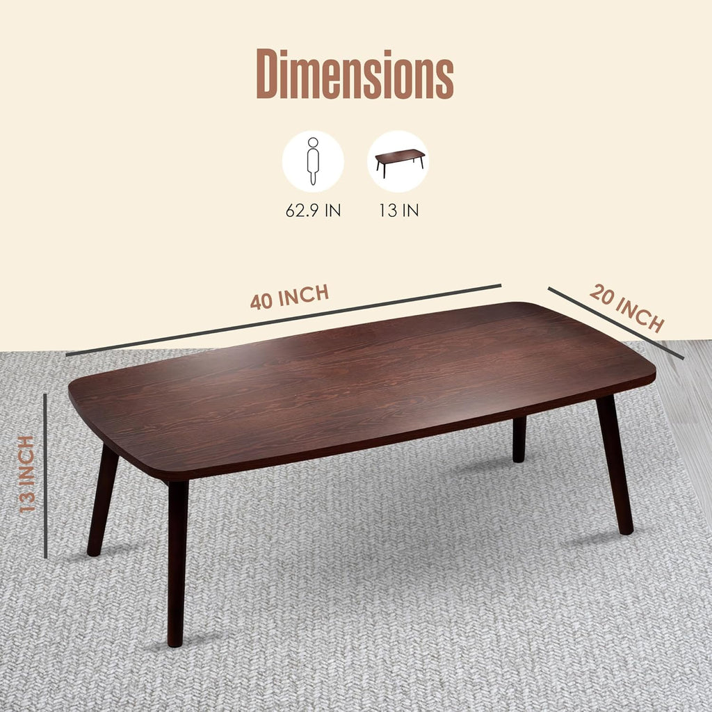 Houseables Japanese Floor Table, Folding Coffee Table, Japanese Desk, Sitting Desk for Floor, Low, Short, Picnic, Dining, Tea, Collapsible, Foldable, Portable, Small Spaces, Chabudai, 39”Lx20”Wx13”H