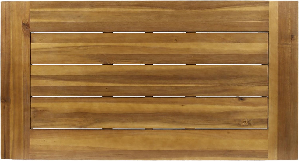 Christopher Knight Home Catriona Outdoor Acacia Wood Coffee Table, Teak Finish / Rustic Metal Brown and Black