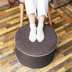Outdoor Ottoman Outdoor Ottomans for Patio 20x12 Inches Modern Lightweight Foam Stuffed Pouf Outdoor Footstool Footrest Foot Stool Waterproof (Navy Blue)