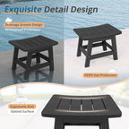 LUE BONA Outdoor Adirondack Ottomans, Footrest Footstool, Outdoor Foot Rest for Patio, HDPS All Weather Waterproof Footrest Footstool for Adirondack Chair, Black