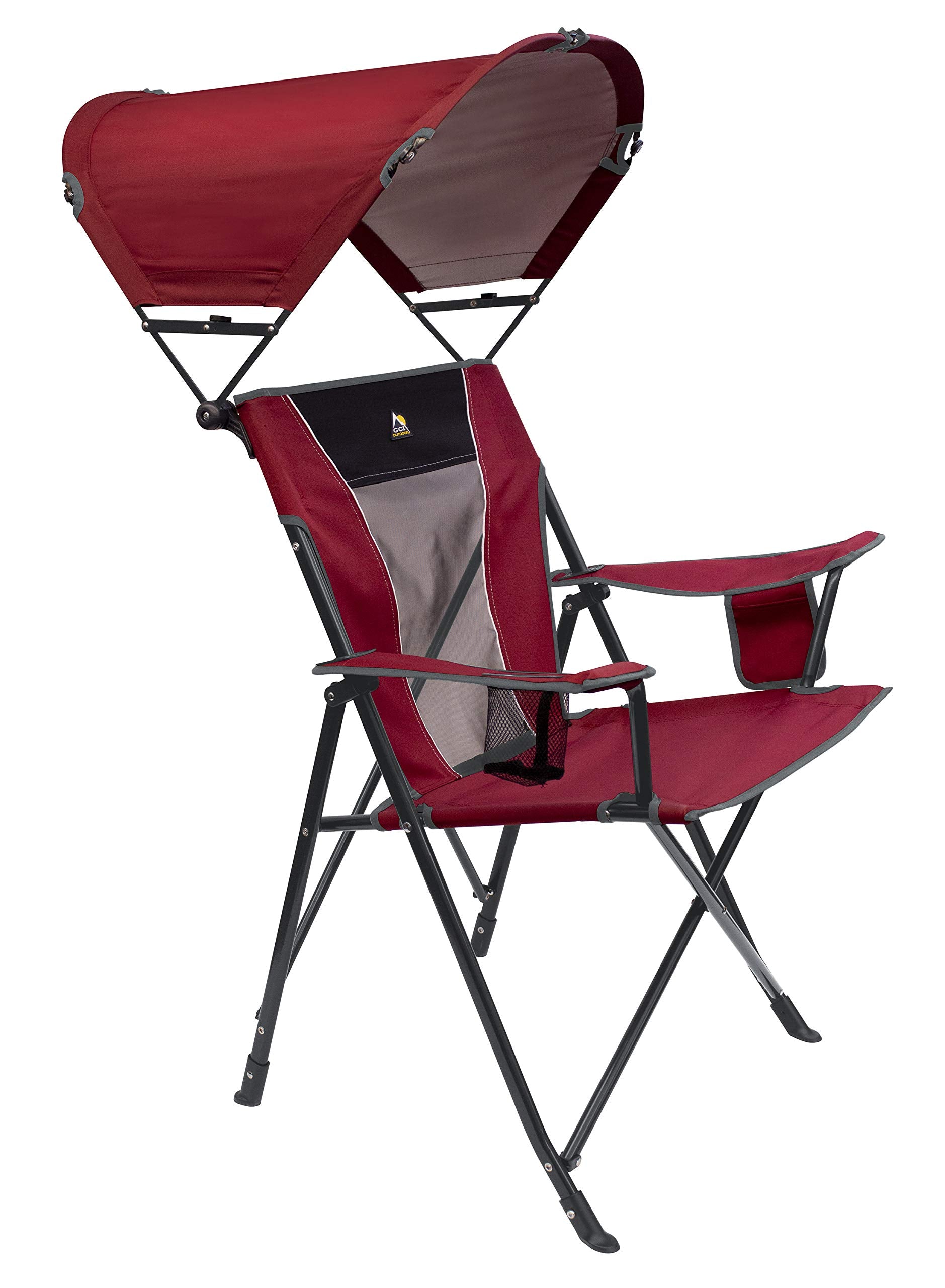 Outdoor Sweet Tea Comfort Pro Portable Folding Rocking Camping Chair with Armrests & Cup Holder