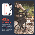 OUTSIDER Oversized Folding Camping Chair 300LB Capacity, Portable Outdoor Lawn Chairs with Ergonomic Lumbar Support, Cooler Bag, Cup Holder, Pockets, Headrest for Beach, Lawn, Hiking (Style-1, 1pc)