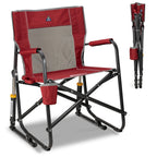 GCI Outdoor Freestyle Rocker Camping Chair | Portable Folding Rocking Chair with Solid, Durable Armrests, Drink Holder & Comfortable Backrest — Indigo Blue