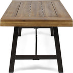 Christopher Knight Home Catriona Outdoor Acacia Wood Coffee Table, Teak Finish / Rustic Metal Brown and Black