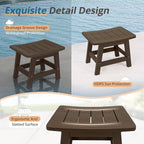 LUE BONA Outdoor Adirondack Ottomans, Footrest Footstool, Outdoor Foot Rest for Patio, HDPS All Weather Waterproof Footrest Footstool for Adirondack Chair, Dark Brown