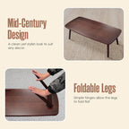 Houseables Japanese Floor Table, Folding Coffee Table, Japanese Desk, Sitting Desk for Floor, Low, Short, Picnic, Dining, Tea, Collapsible, Foldable, Portable, Small Spaces, Chabudai, 39”Lx20”Wx13”H