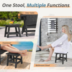 LUE BONA Outdoor Adirondack Ottomans, Footrest Footstool, Outdoor Foot Rest for Patio, HDPS All Weather Waterproof Footrest Footstool for Adirondack Chair, Black