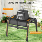 ONBRILL Outdoor Ottoman Foot Rest Set of 2, Textilene Fabric Outdoor Footstool with Tight Surface and Stable Metal Frame, Wide Use Outdoor Ottomans for Patio, Balcony, Poolside and Indoors, Black