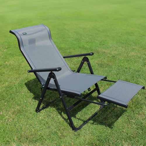 Caravan Sports Ergo+ - Adjustable Outdoor Patio Camping Lounge with Footrest & Headrest, Steel Frame Weather-Resistant Fabric – Folding Outdoor Chair