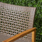 Great Deal Furniture Marcia Outdoor Wood and Wicker Loveseat, Natural Finish with Mix Mocha Wicker,Mix Mocha, Natural Stained Finish,307798